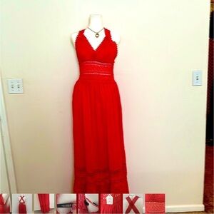 NWT Boutique Red Miss Avenue Small Maxi Dress
